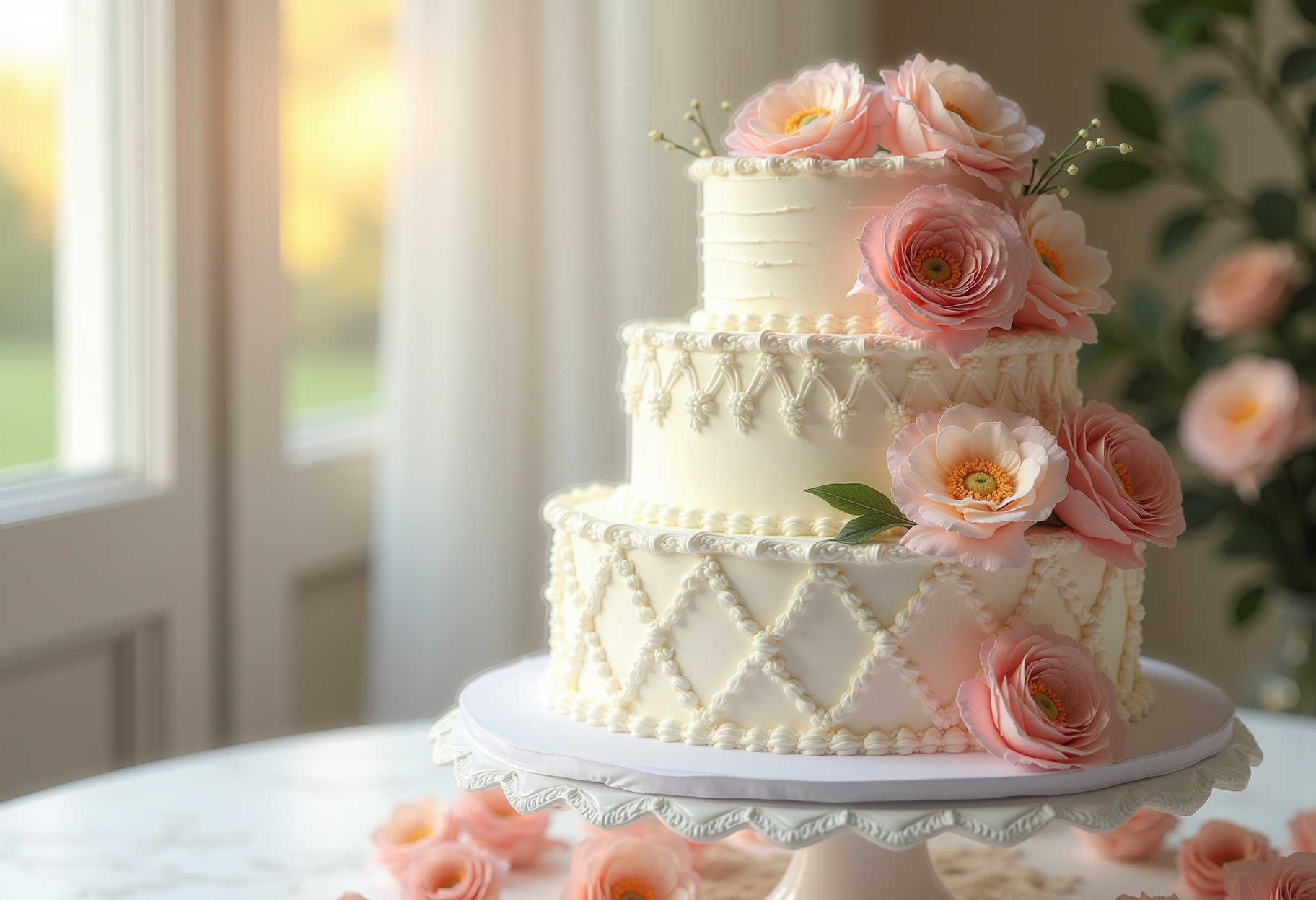 Floral wedding tiers